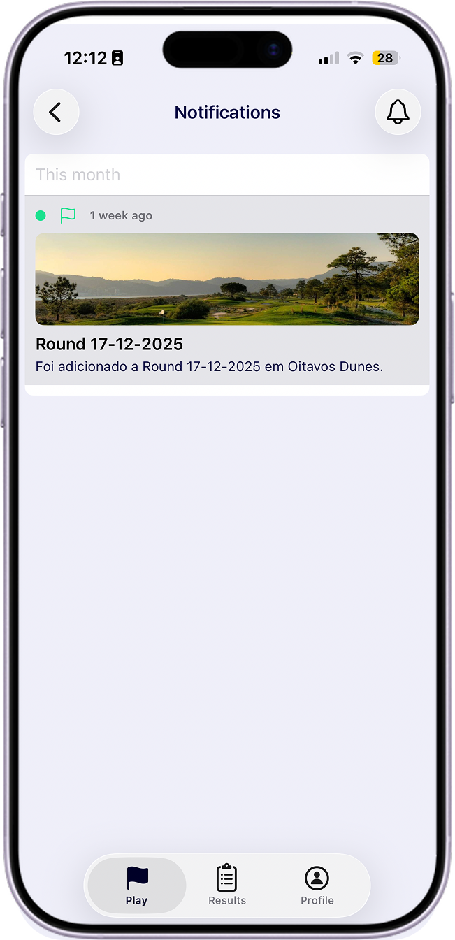 Lista de notificações